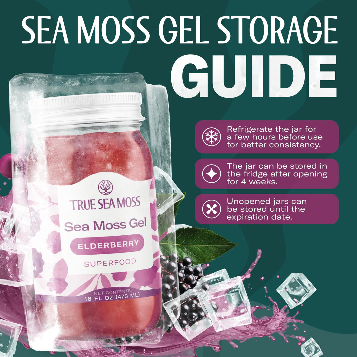 TrueSeaMoss refrigerated after opening to preserve freshness.