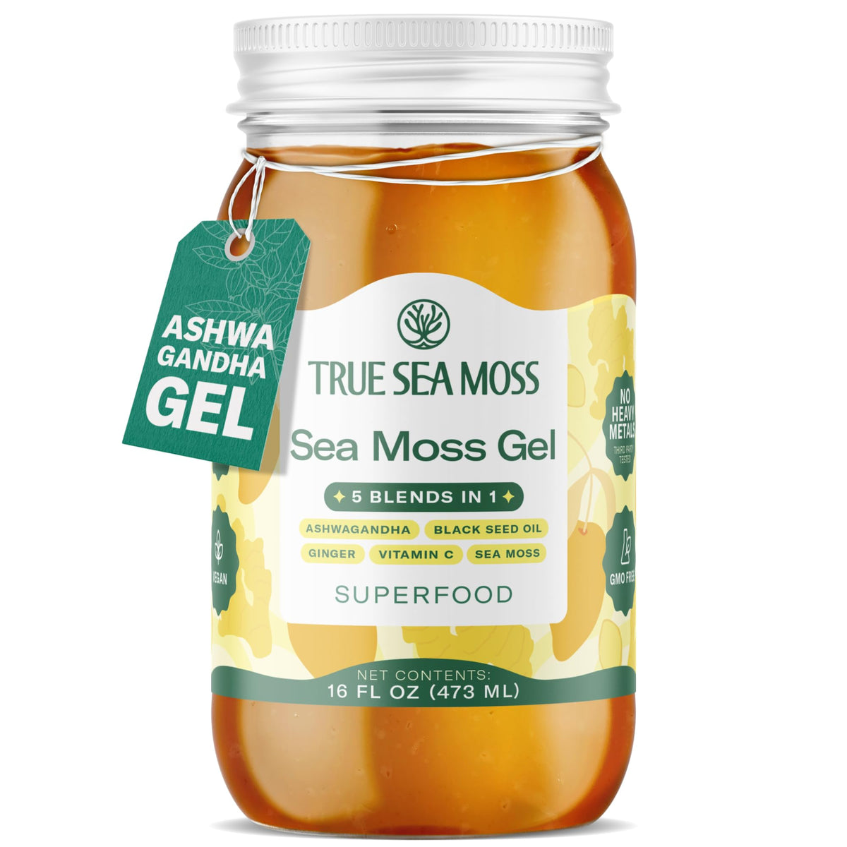 TrueSeaMoss sea moss gel bottle with smooth texture for easy mixing