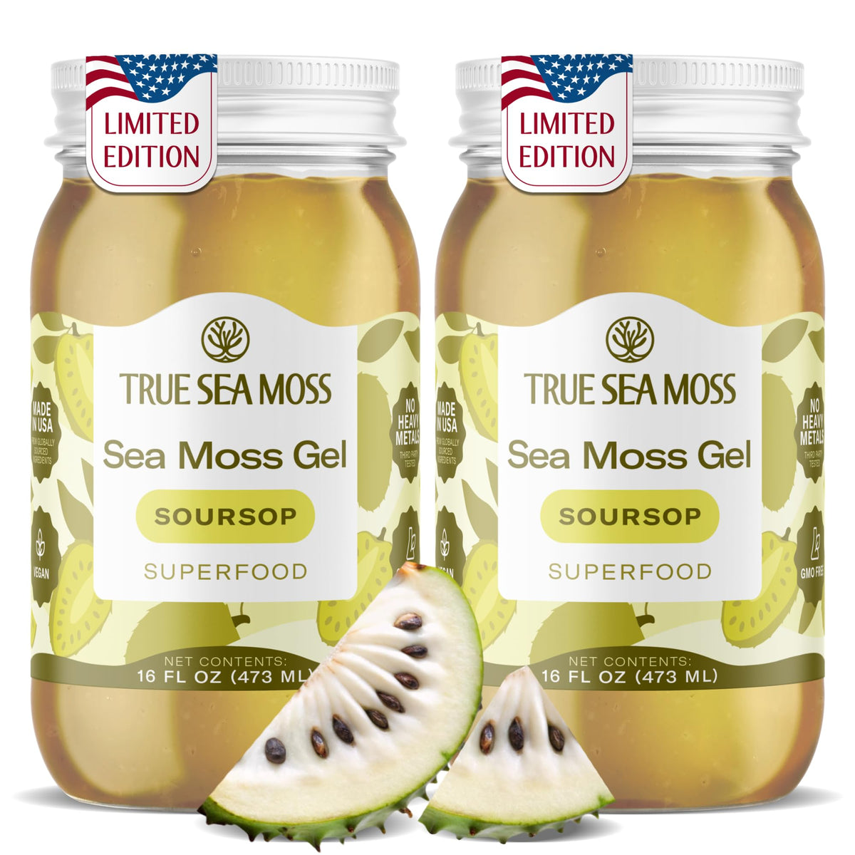 TrueSeaMoss Sea Moss Gel jar close-up, smooth texture ideal for smoothies