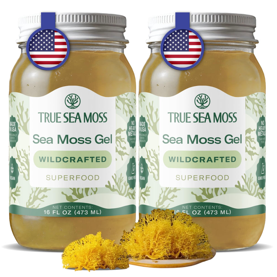 TrueSeaMoss sea moss gel in glass jar with smooth texture for smoothies