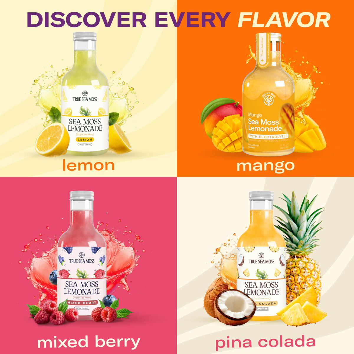 TrueSeaMoss Variety Pack shows four flavors for trial and selection.