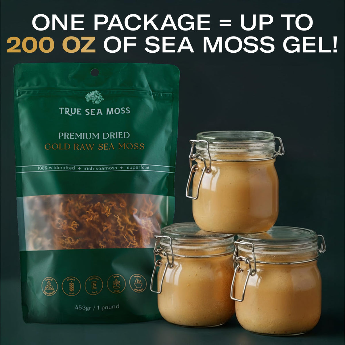TrueSeaMoss vegan, non-GMO, gluten-free labeling supports dietary flexibility.