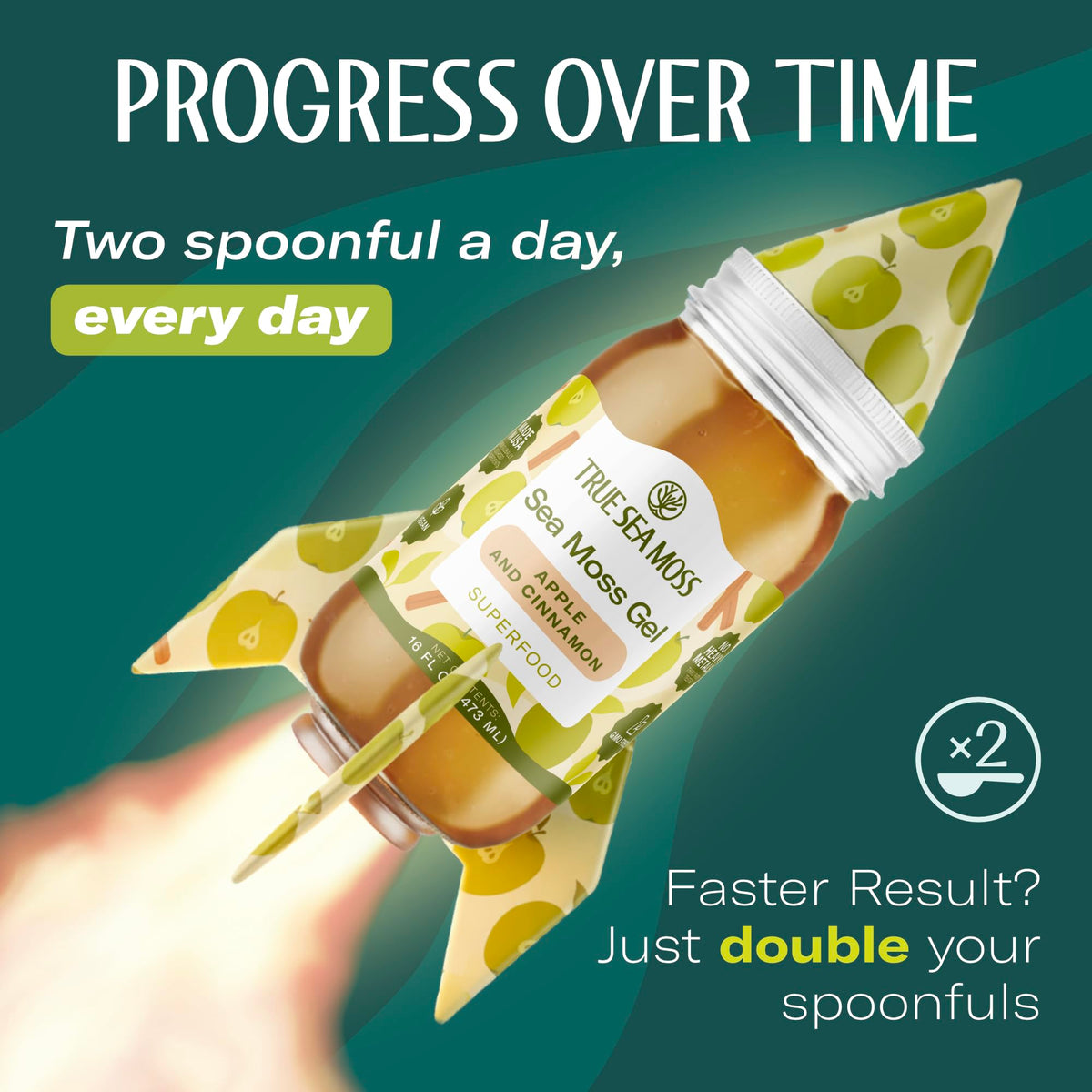 TrueSeaMoss versatile gel for smoothies, teas, desserts, or topical use.