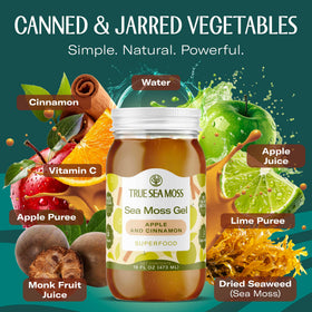 TrueSeaMoss wildcrafted sea moss blend with fruit, ready to mix into smoothies.