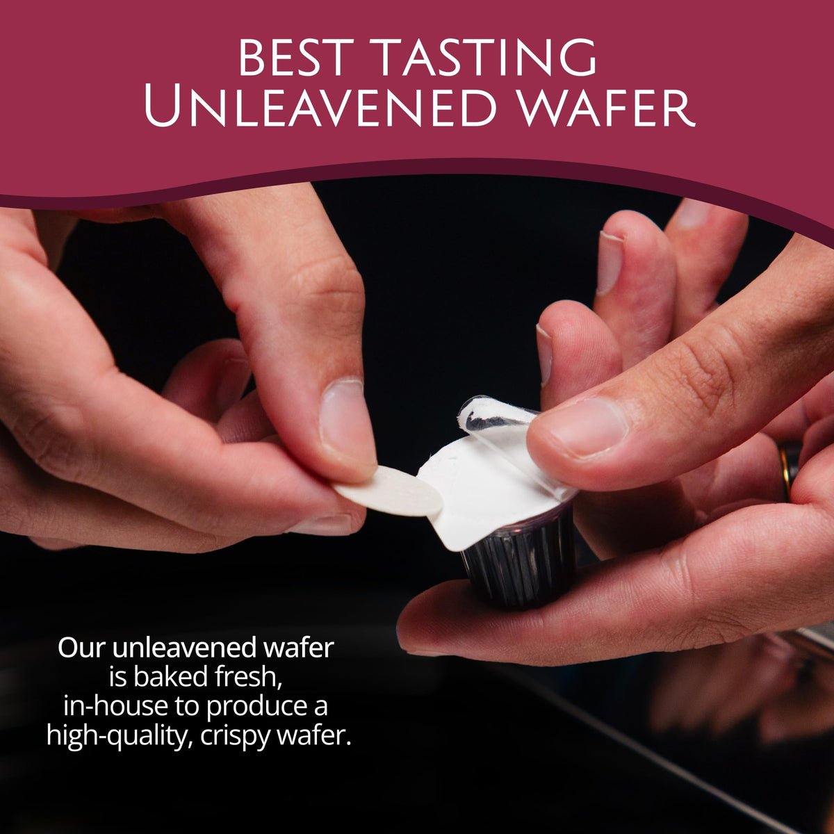TrueVine Elements unleavened wafer ready for authentic Eucharist experience