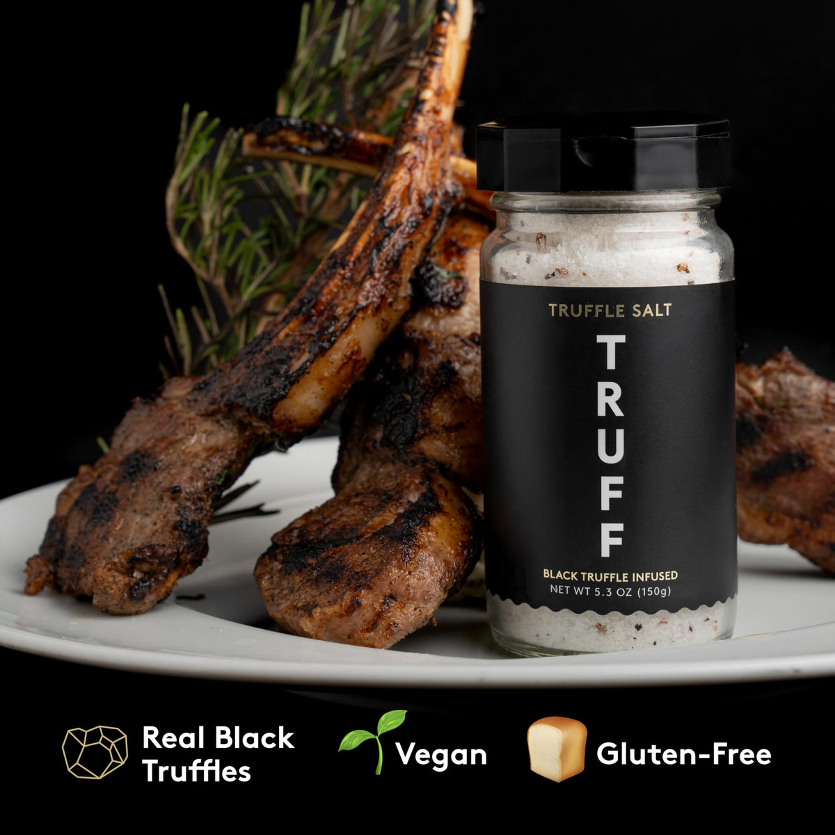 TRUFF Black Truffle Salt bottle-pour provides convenient finishing touch for meals