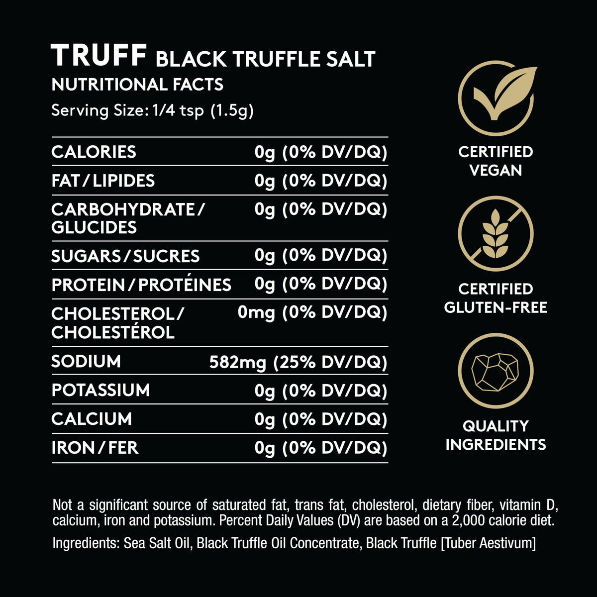 TRUFF Black Truffle Salt dried truffles flecks intensify aroma and luxury