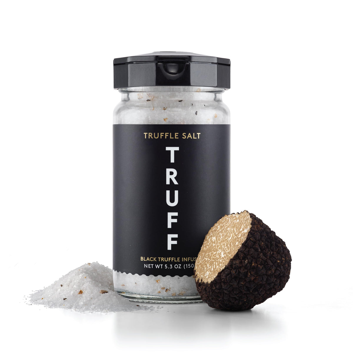 TRUFF Black Truffle Salt fine sea salt close-up enhances aroma and flavor