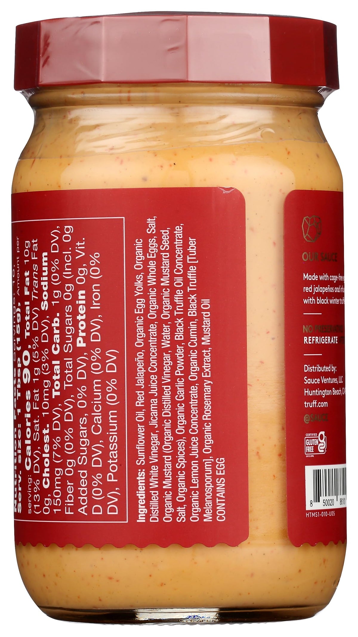 TRUFF label close-up showing premium truffle and heat