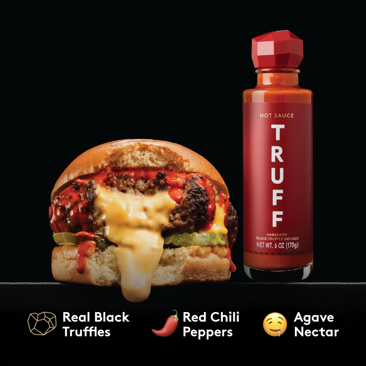 TRUFF Jalapeno Lime label-green bottle, ideal for fresh, zesty tacos