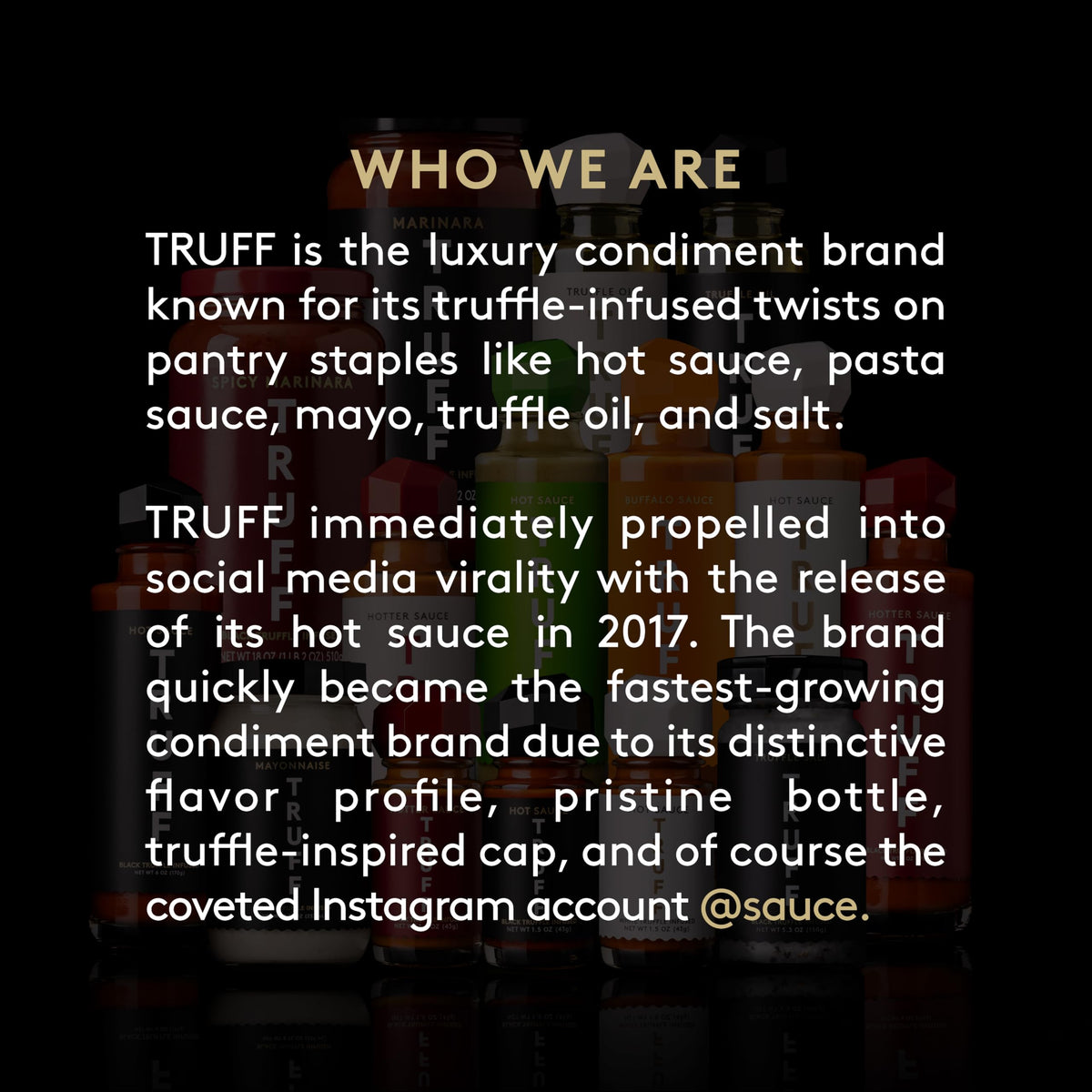 TRUFF label artwork closeup; premium branding and design.