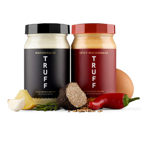 TRUFF Mayo original bottle with creamy texture and truffle aroma.