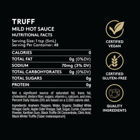 TRUFF Mild Hot Sauce 2-Pack glass-jar close-up conveys premium quality.