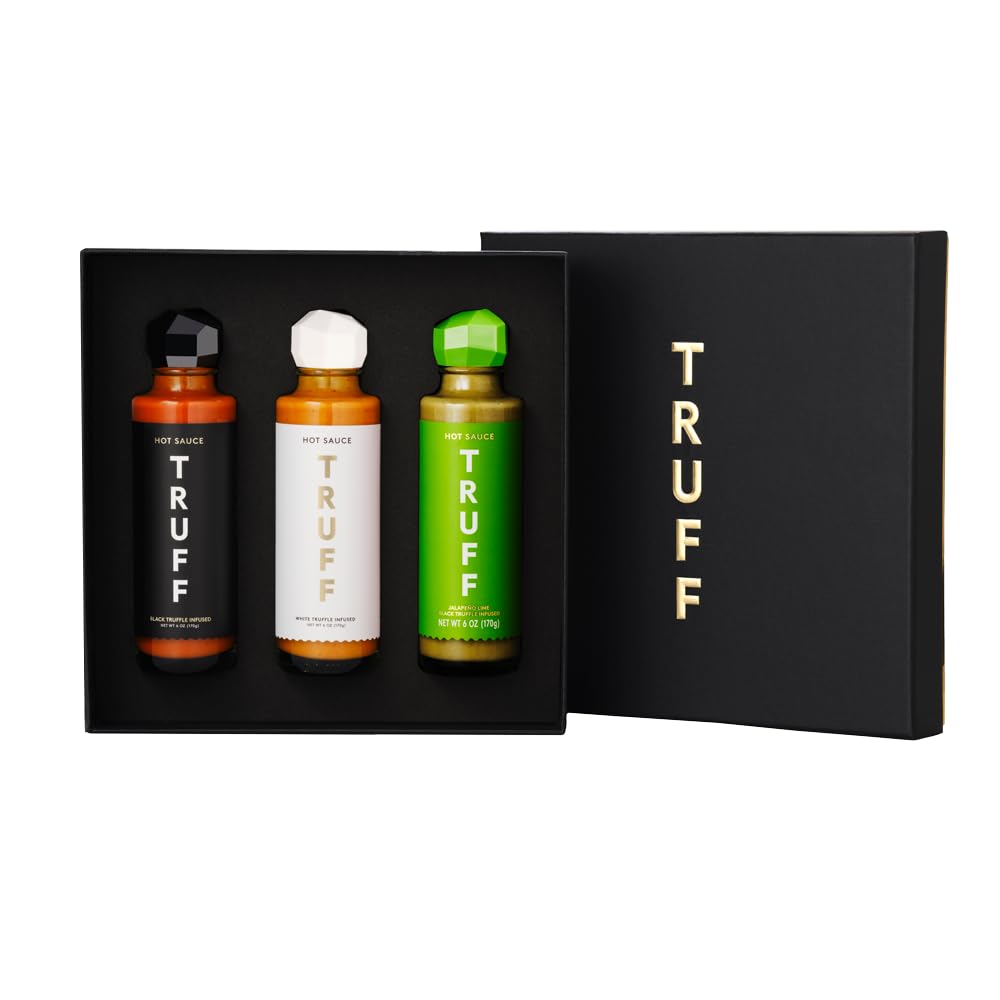 TRUFF Original Hot Sauce bottle with rich truffle flavor enhances gourmet meals.