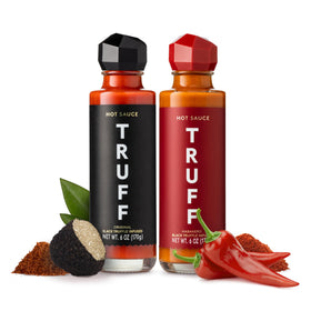 TRUFF Original Hot Sauce bottle; bold flavor for grilled dishes.