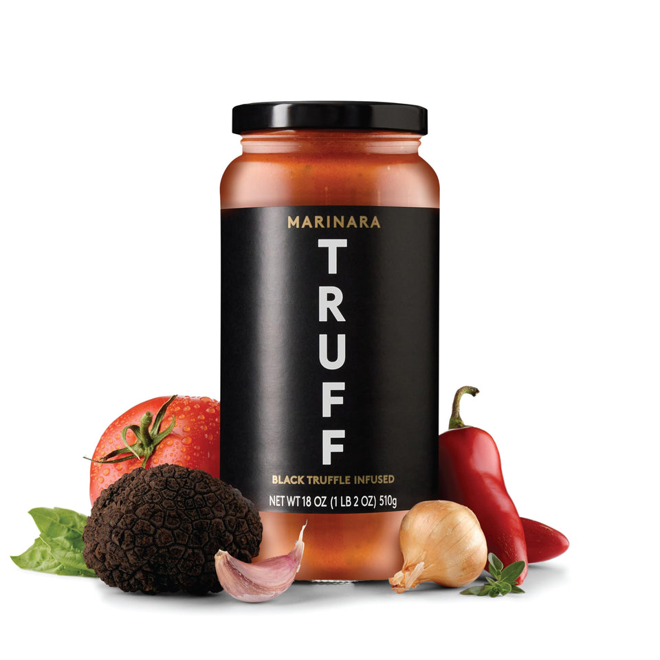 TRUFF pasta sauce bottle ready for quick, bold meals with pasta or pizza.