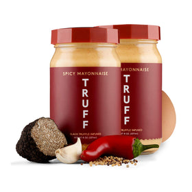 TRUFF Spicy Mayo bottle pour elevates burgers with smoky heat.