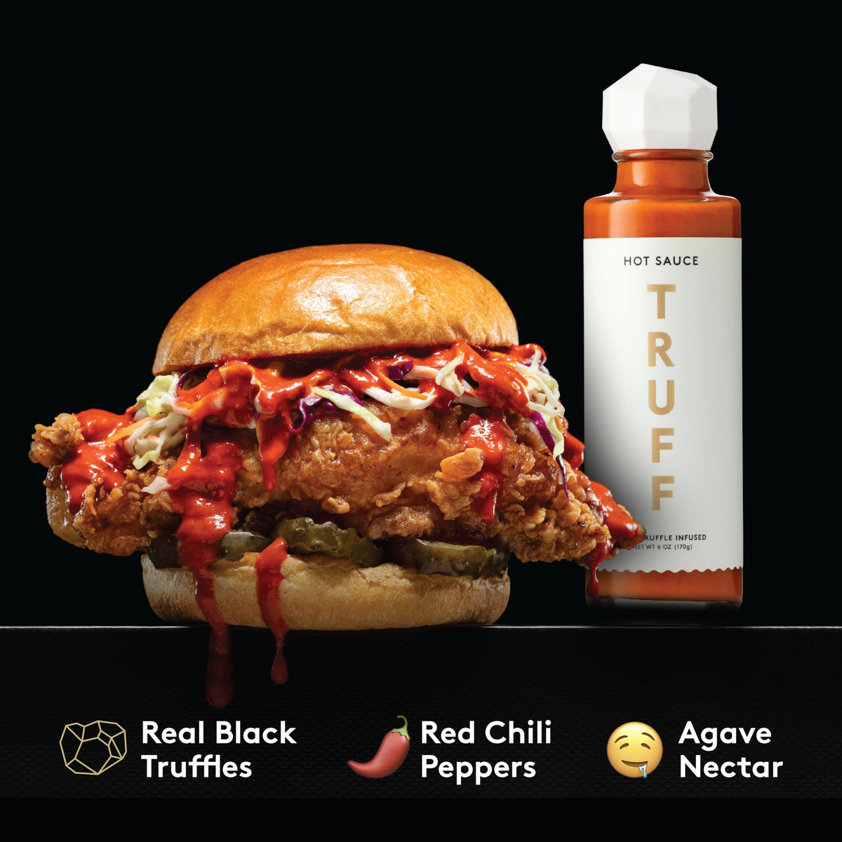 TRUFF White Truffle label close-up signaling gourmet ingredients