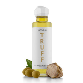 TRUFF White Truffle Oil bottle pour adds a luxurious finishing touch to delicate dishes.