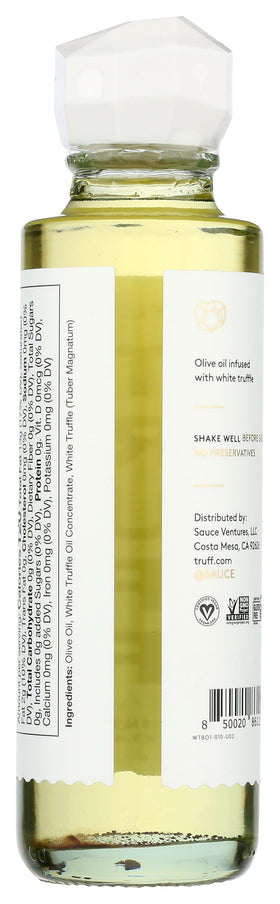 TRUFF White Truffle Oil on a finished dish, bright aroma.