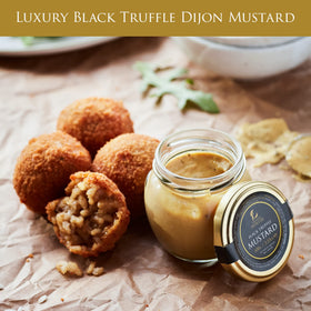 TruffleHunter Dijon mustard bottle shows authentic origin from Dijon, France.