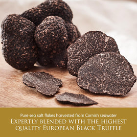 Hand sprinkling TruffleHunter salt flakes over roasted vegetables for extra depth.