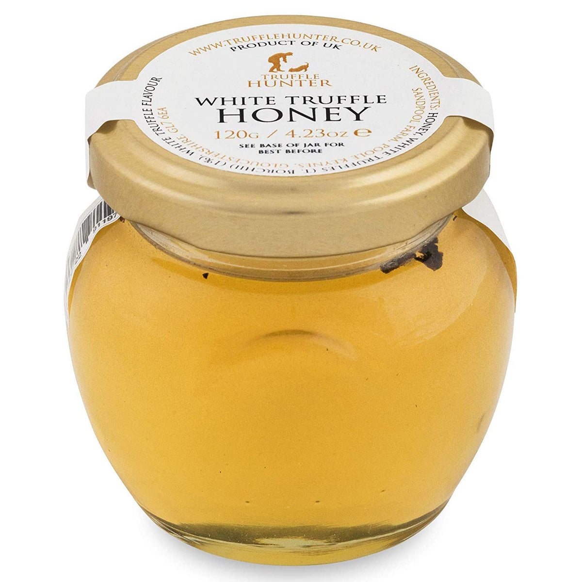 TruffleHunter white truffle honey in an acacia jar elevates sauces.