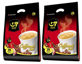 Trung Nguyen G7 3-in-1 coffee sachets for quick, premium cups.