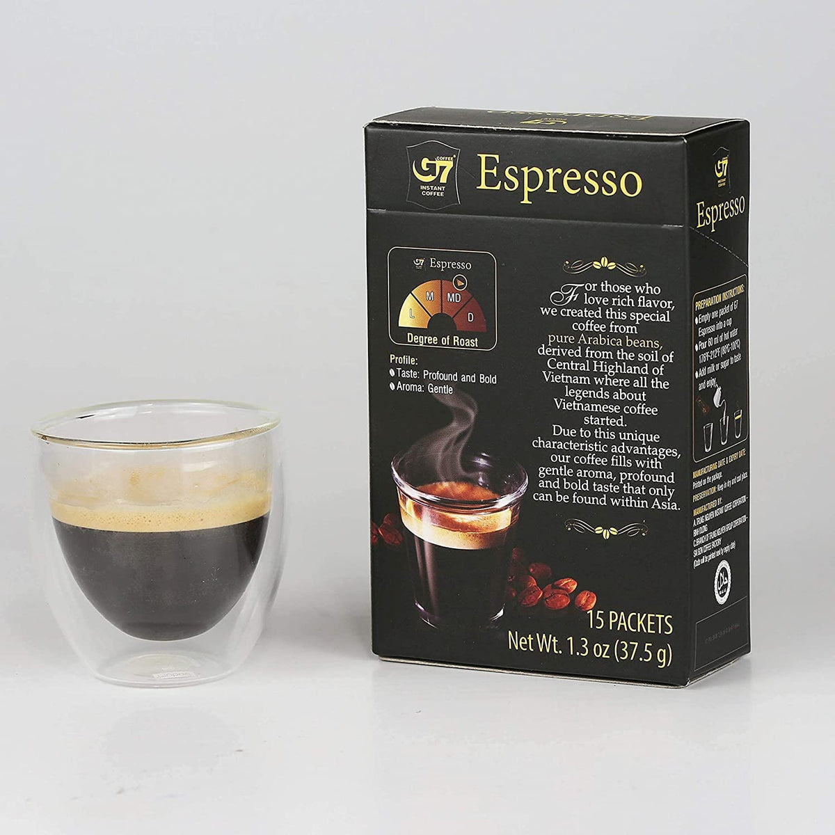 Trung Nguyen G7 central highlands beans for consistent flavor.
