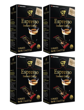 Trung Nguyen G7 instant coffee espresso packets for quick, rich mornings.