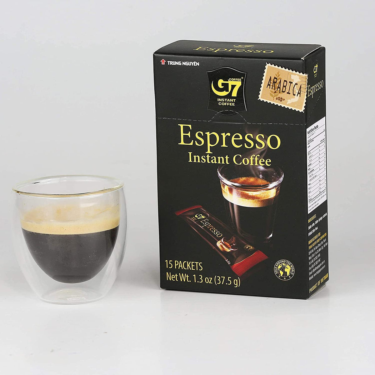 Trung Nguyen G7 travel-friendly packaging ideal for on-the-go coffee.