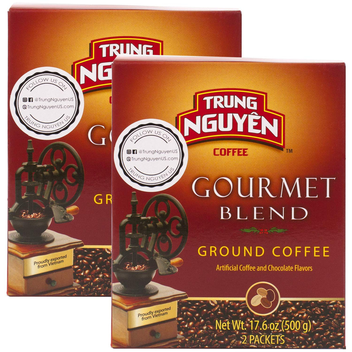 Trung Nguyen Gourmet Blend coffee box showing premium packaging and rich aroma