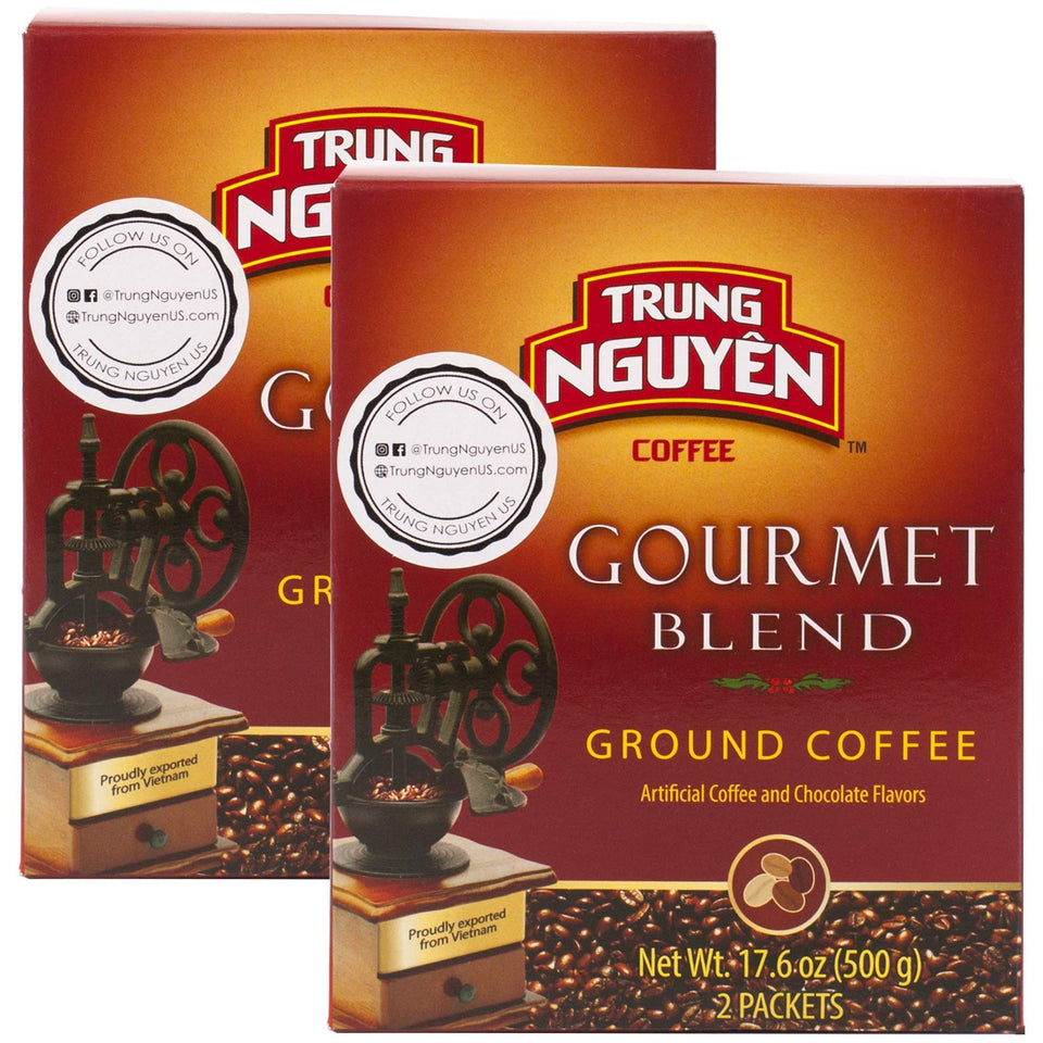 Trung Nguyen Gourmet Blend coffee box showing premium packaging and rich aroma
