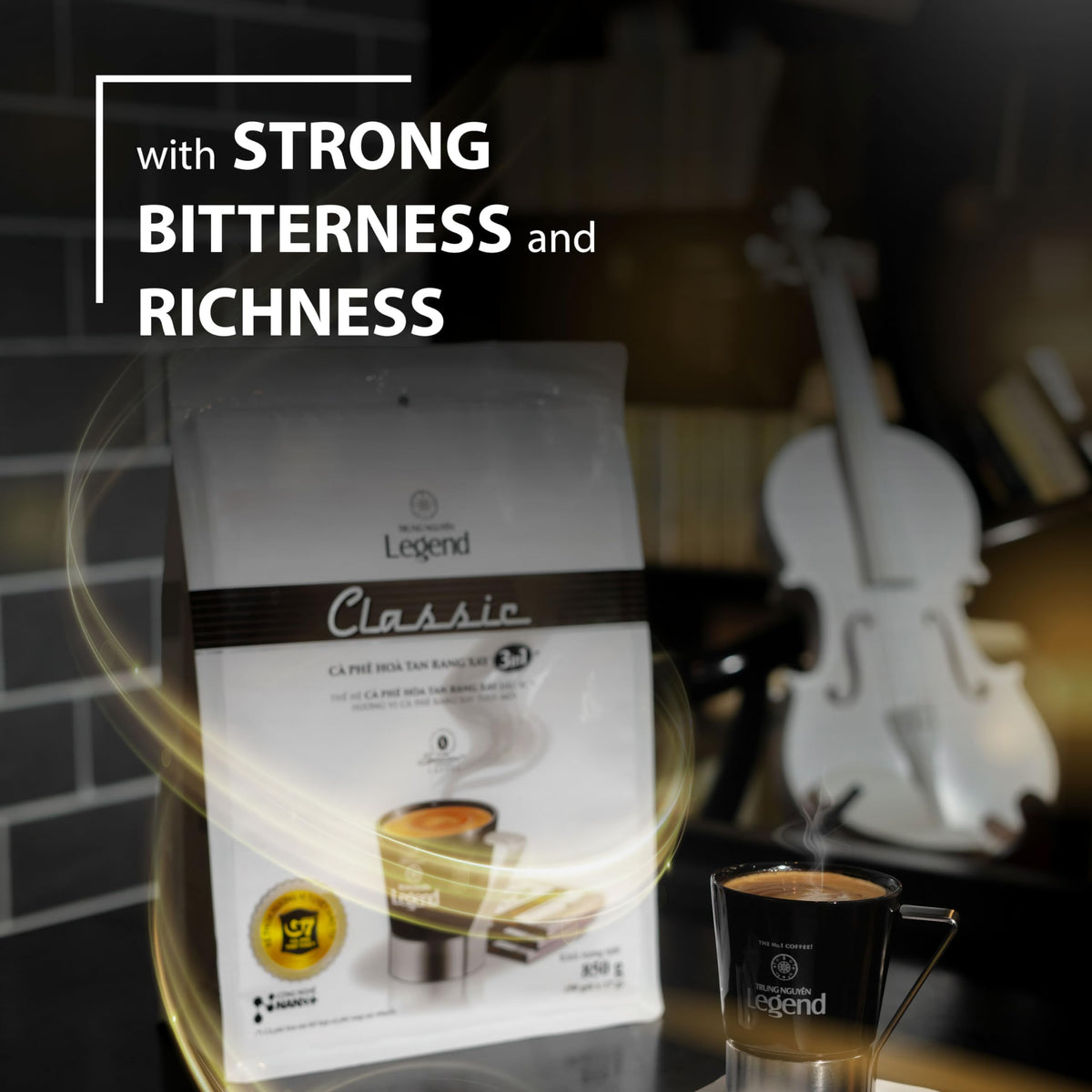 TRUNG NGUYEN Legend Classic ingredients showcase ready-to-mix instant coffee powder