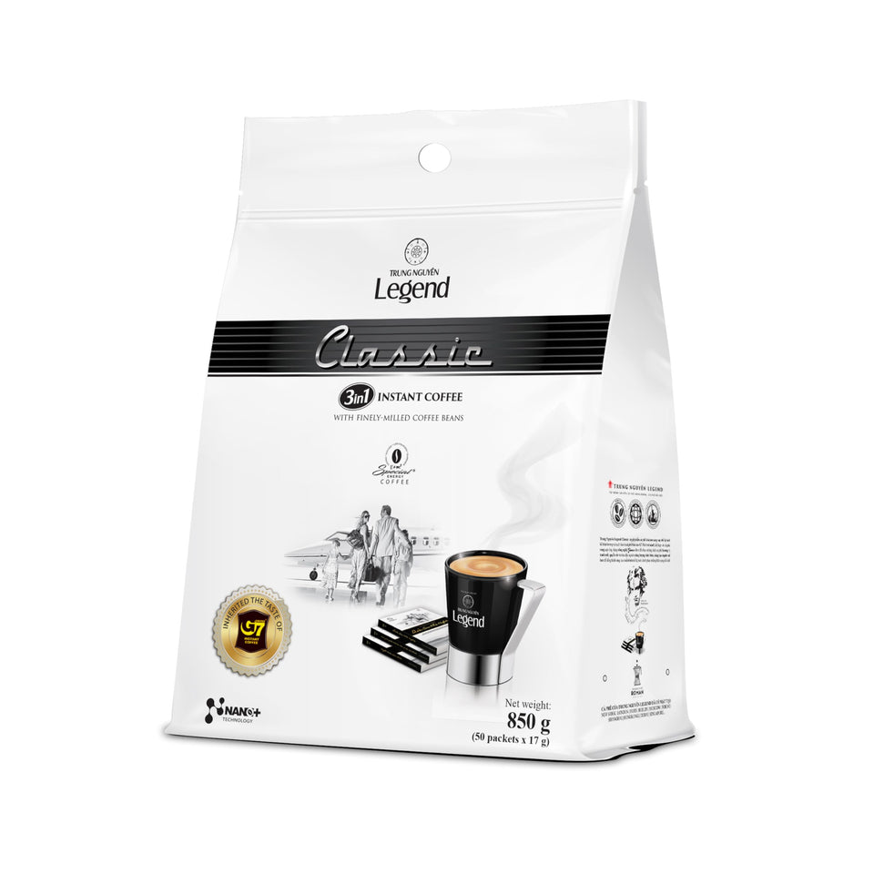 TRUNG NGUYEN Legend Classic pack front showing premium instant coffee for a quick energy