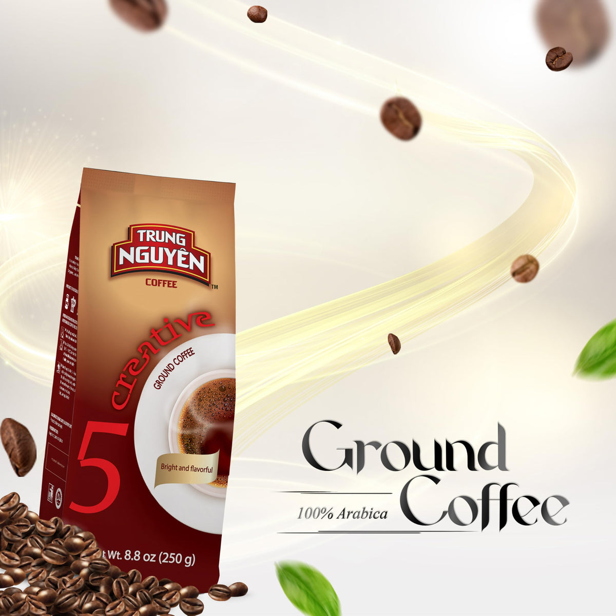 TRUNG NGUYEN Legend Creative 5 brew steam capture highlighting aroma and clarity.