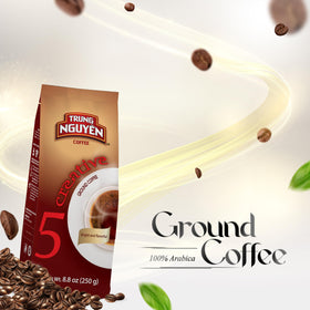 TRUNG NGUYEN Legend Creative 5 brew steam capture highlighting aroma and clarity.