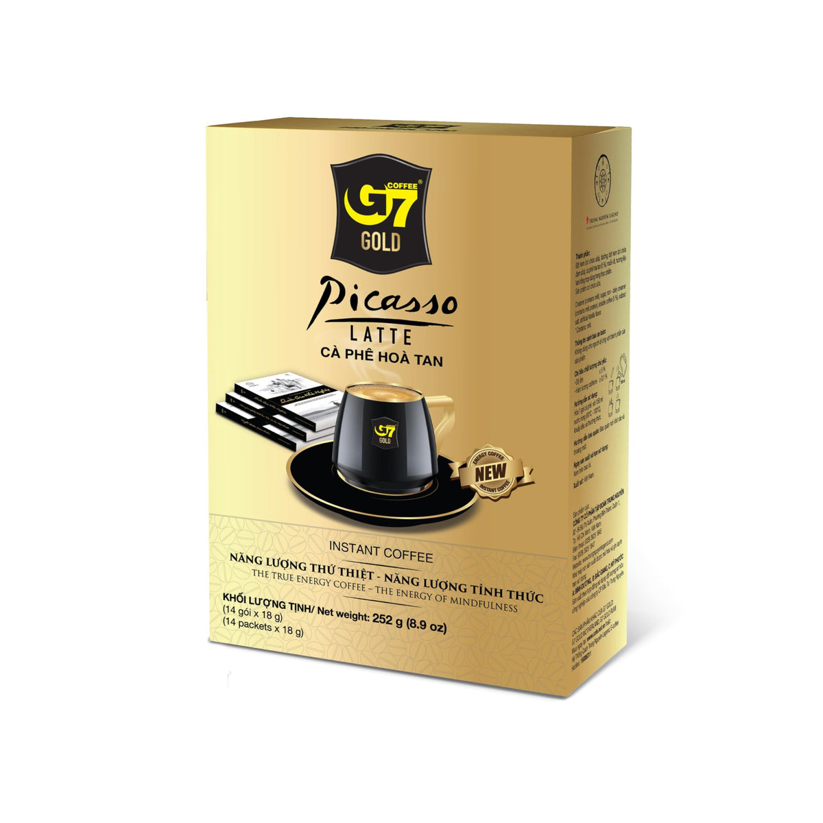 TRUNG NGUYEN Legend G7 Gold Picasso Latte stick ready for a creamy latte.