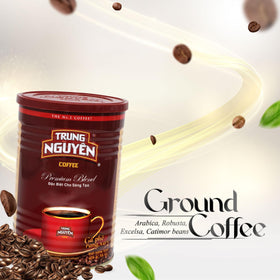 TRUNG NGUYEN Legend Premium Blend coffee beans closeup showing rich flavor potential.