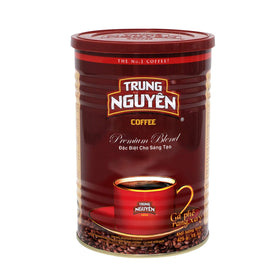 TRUNG NGUYEN Legend Premium Blend coffee can with bold aroma ready for morning boosts.
