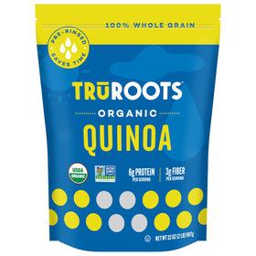 truRoots Organic Quinoa bag 32oz in pantry, gluten-free and protein-rich.