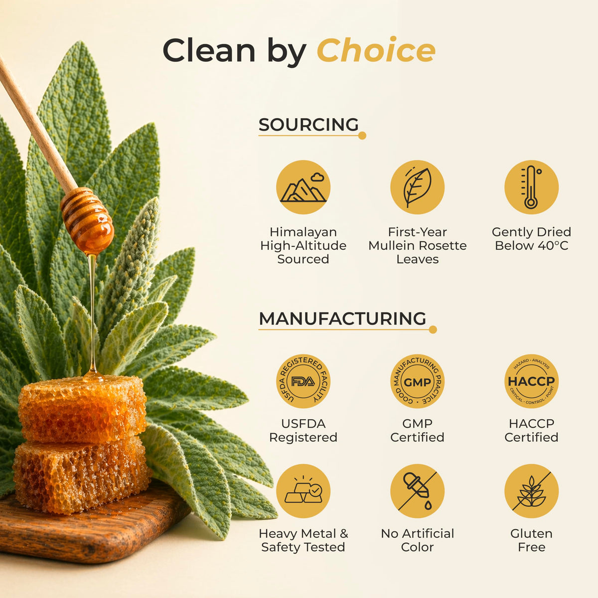Trusted Rituals product shows non-GMO and GMP-certified manufacturing.