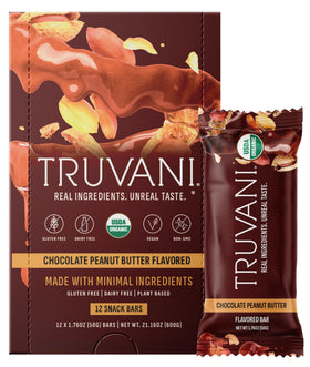 Truvani chocolate peanut butter bar 12-pack for on-the-go energy
