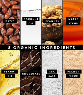 Truvani bar ingredient close-up with almonds, dates, and cocoa for natural energy.