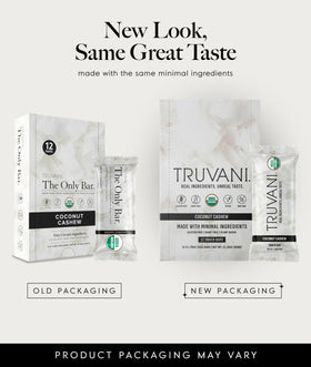 Truvani bar with organic seal appeals to organic-focused shoppers seeking clean nutrition.