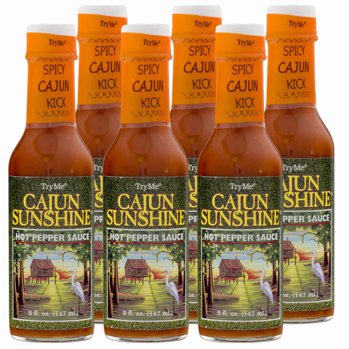Try Me Cajun Hot PPPR sauce bottle boosts bold grilling flavor.