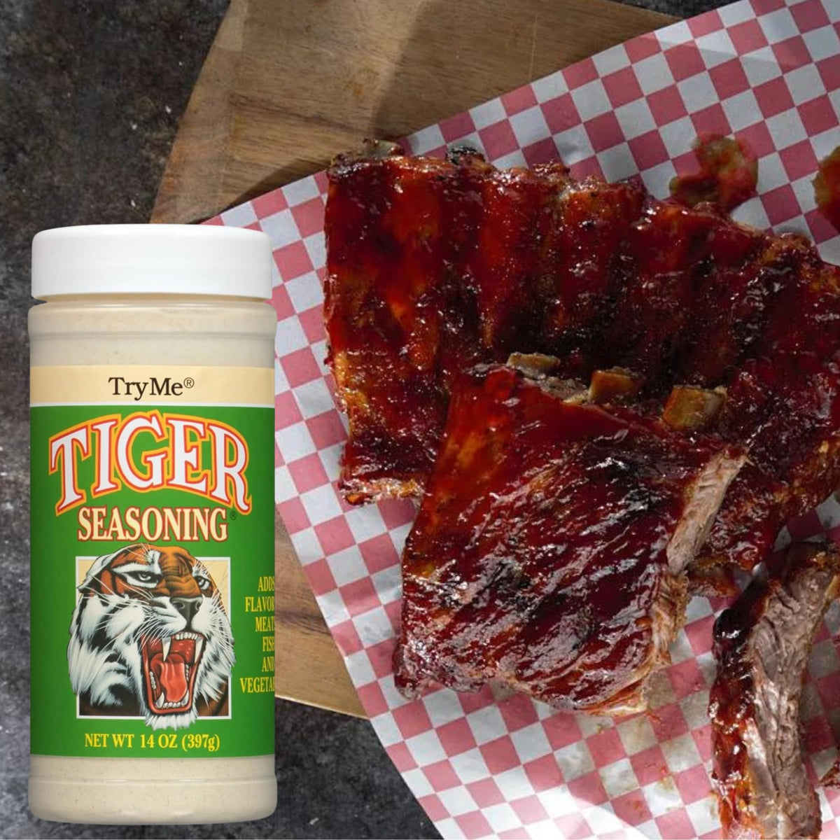 Try Me Tiger Seasoning bbq-sauce-glaze shows versatile flavor for sauces.