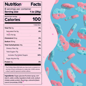 Try New Treats BUBS Bubblegum Skulls close-up—airy foam texture with classic bubblegum flavor.