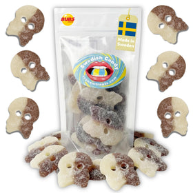 Try New Treats Bubs Cola Skulls in a resealable bag for fresh, convenient snacking.