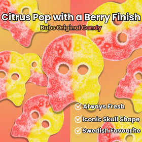 Try New Treats Bubs Lemon Raspberry Skulls resealable bag preserves freshness between servings.
